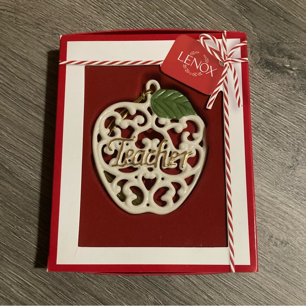 Lenox “Teacher” filigree ornament